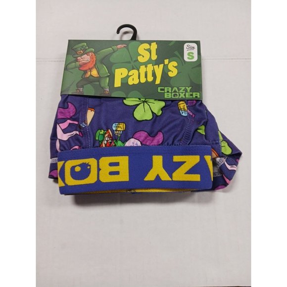 Crazy Boxer St. Patty's Beer Leprechaun on Pink Unicorn Purple Boxers Men's NWT - Picture 2 of 4